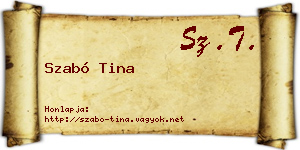 Szabó Tina névjegykártya